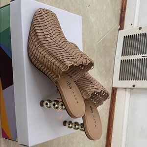 Katy Perry Collections Tan Woven Mules
